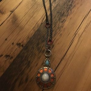 Lucky Brand Silk Medallion Necklace